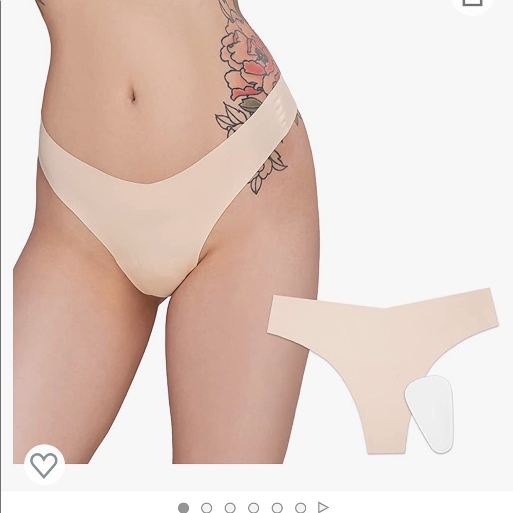 Smooth thong breathable panties with pads to minimize frontal wedge discrete